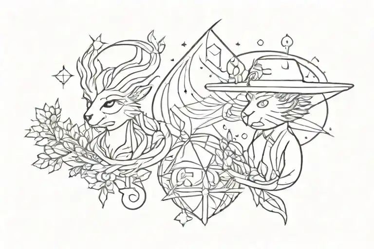 Page and Dustin Matching minimalist tattoos inspired tattoo design idea
