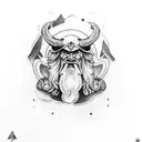 odin y toro tattoo design idea