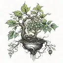 seed germinating out of soil into a luscious tree growing tattoo design idea