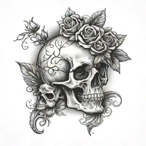 Momento mori memento vive tattoo design idea