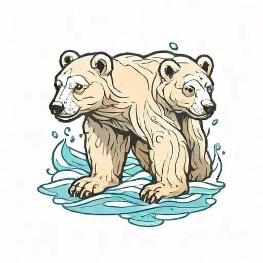 polar bear cub   tattoo design idea