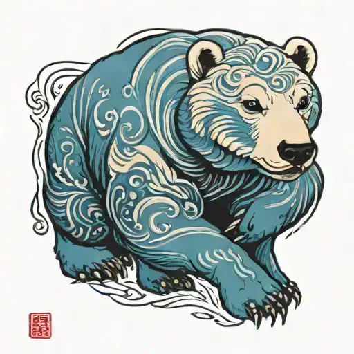 polar bear cub   tattoo design idea