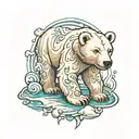 polar bear cub   tattoo design idea