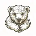 polar bear cub   tattoo design idea