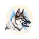 german shepherd running with sheep in the Alps  tattoo design idea