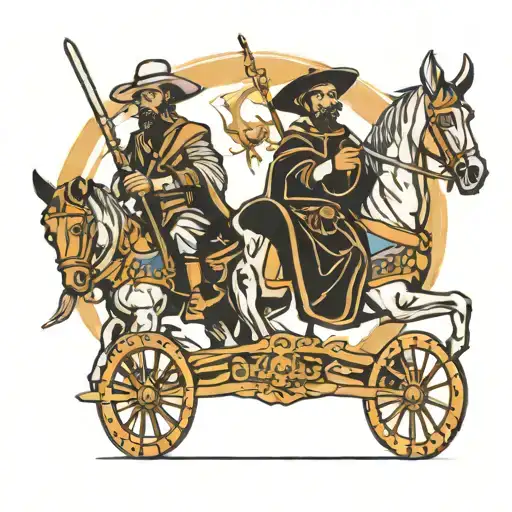 don quixote and sancho panza tattoo design idea