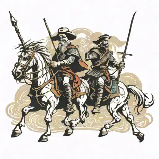 don quixote and sancho panza tattoo design idea