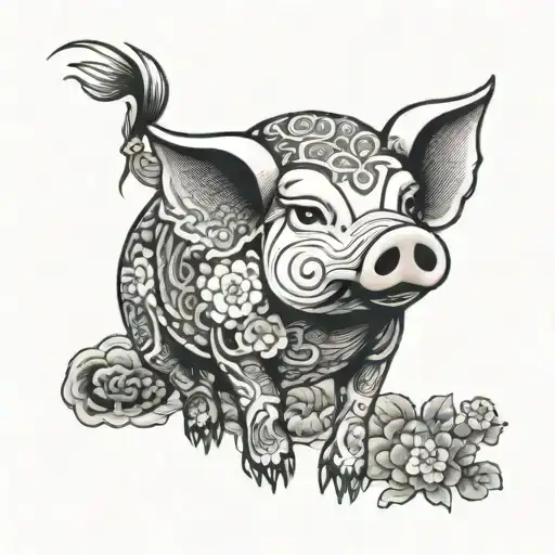 pig tattoo design idea