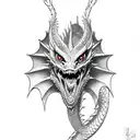 dragon with red eyes tattoo design idea
