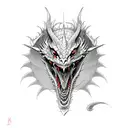 dragon with red eyes tattoo design idea