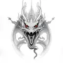 dragon with red eyes tattoo design idea