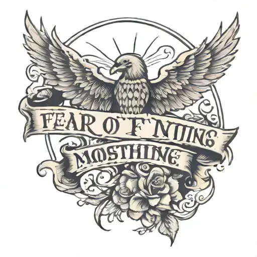 A tattoo written "Fear of almost nothing" tattoo design idea