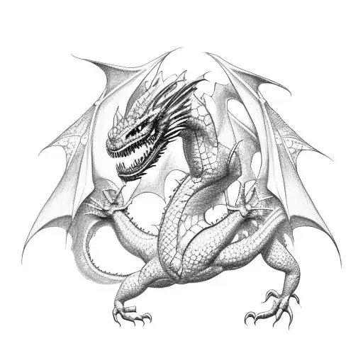 two tiny occidental dragons flaying tattoo design idea