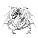 two tiny occidental dragons flaying tattoo design idea