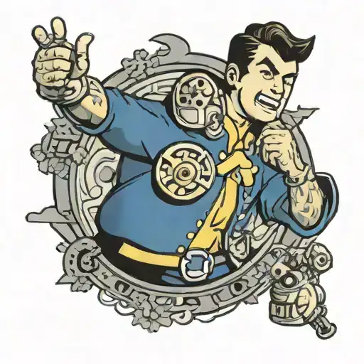 Fallout Vault boy tattoo design idea