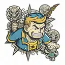 Fallout Vault boy tattoo design idea