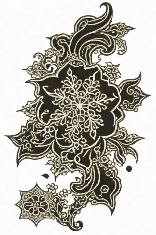 snowflakes henna tattoo design idea