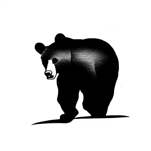 black bear walking tattoo design idea