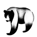 black bear walking tattoo design idea