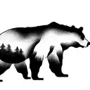 black bear walking tattoo design idea