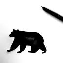 black bear walking tattoo design idea