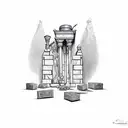 holy grail, bureaucracy, ark of the covenant, sankara stones tattoo design idea