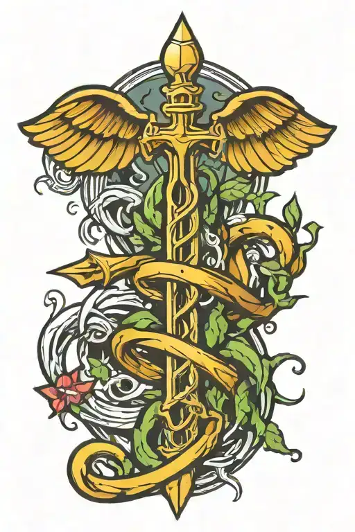 caduceus tattoo design idea