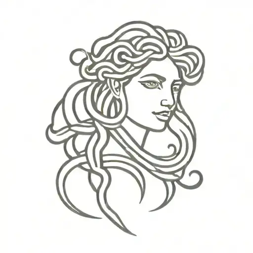 subtle medusa greek mythology tattoo design idea