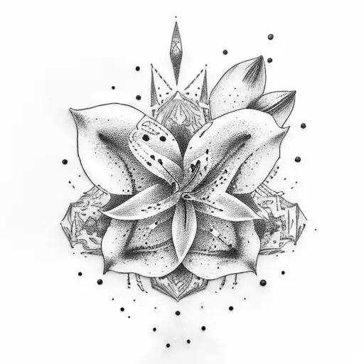 stargazing lily tattoo design idea