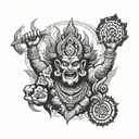fierce god kaala bhairav tattoo design idea