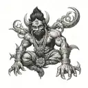 fierce god kaala bhairav tattoo design idea