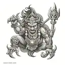 fierce god kaala bhairav tattoo design idea