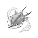 Stingray 2D top down view tattoo design idea