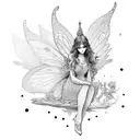 stoner fairy tattoo design idea