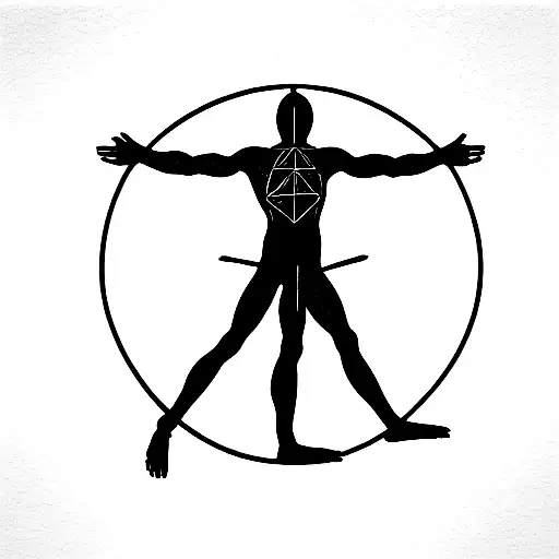 Vitruvian Man tattoo design idea