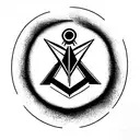 encrypted Masonic symbols with the name Alex Egorov tattoo design idea