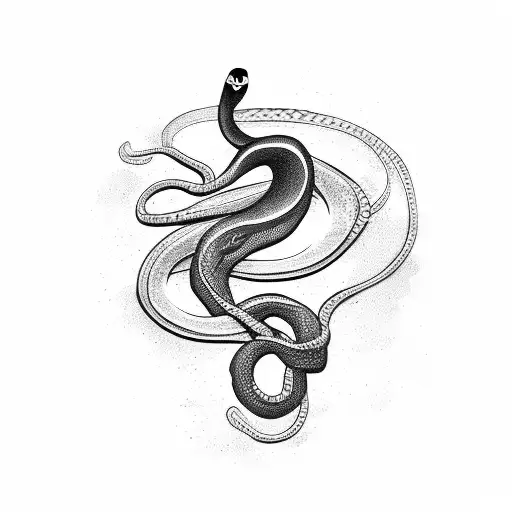 Snake straggling children  tattoo design idea