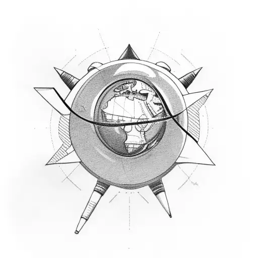 globe, airplane tattoo design idea