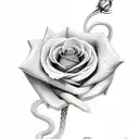Snake with rose tattoo design idea