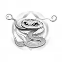 Snake with rose tattoo design idea