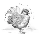 chick in a bag tattoo design idea