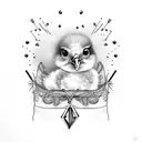 chick in a bag tattoo design idea