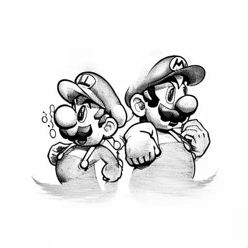 mario and luigi matching tattoos for brothers tattoo design idea