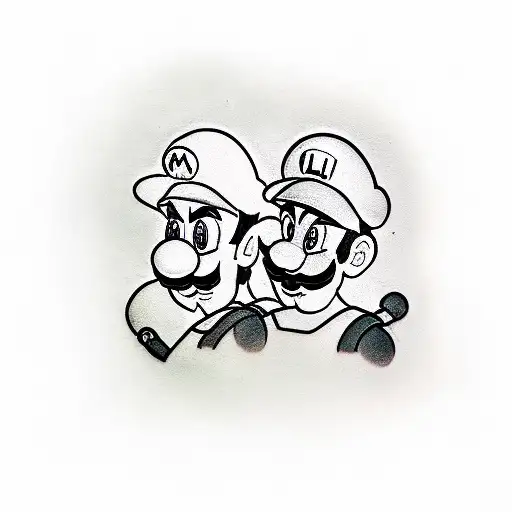 mario and luigi matching tattoos for brothers tattoo design idea