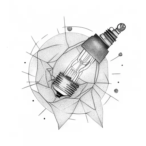 dying light bulb tattoo design idea