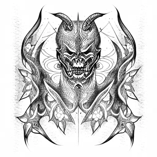 demon tattoo design idea