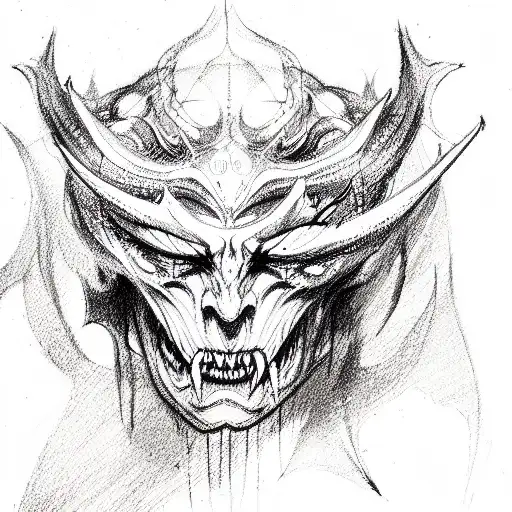  demon tattoo design idea