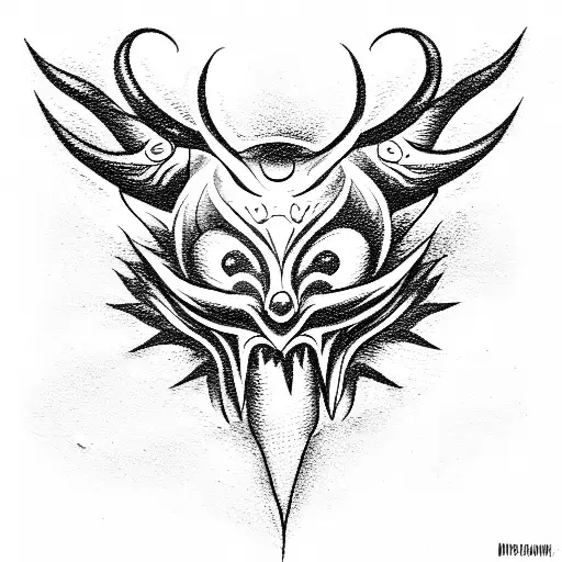 mini demon tattoo design idea