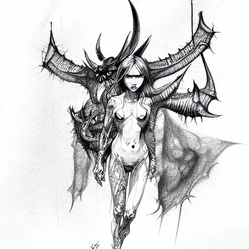 demon all body tattoo design idea