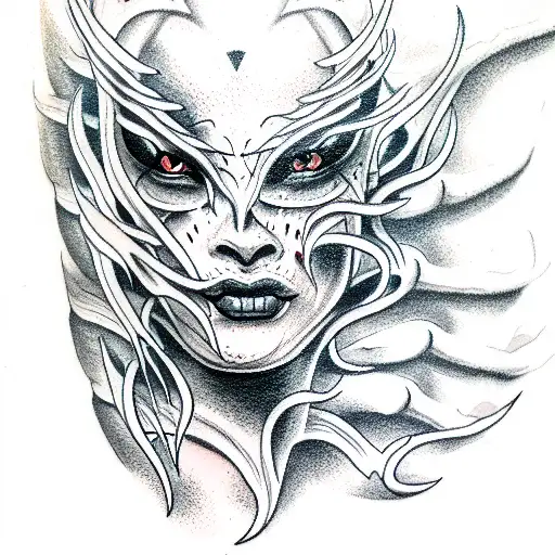  demon all body tattoo design idea